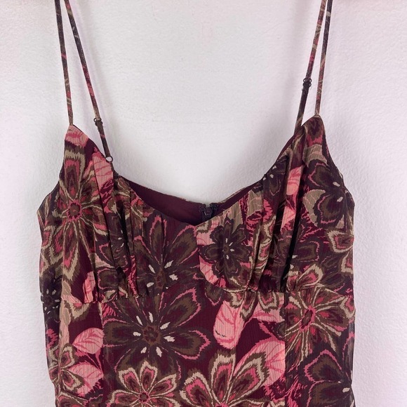 LOFT Y2K Gauzy Sleeveless Fit Flare Dress Babydoll Flowy Floral Women's 8 Petite - Picture 3 of 9